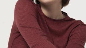 hessnatur Damen Ajour-Shirt aus Bio-Baumwolle mit Schurwolle - rot - Größe 38