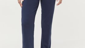 hessnatur Damen Schlafhose Regular PURE COTTON - blau - Größe 36