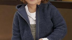 hessnatur Baby Wollfleece Jacke aus Bio-Merinowolle - blau - Größe 86/92