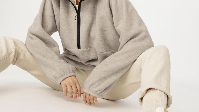 hessnatur Damen Fleece-Troyer Oversize aus Bio-Merinowolle mit Bio-Baumwolle - beige - Größe L