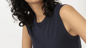 hessnatur Damen Softrib Top Slim aus Bio-Baumwolle und TENCEL™ Modal - blau - Größe 34