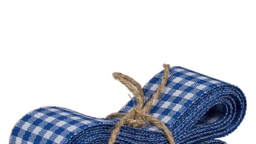 Stoffband blau/weiss für Elfenrauch Gläser