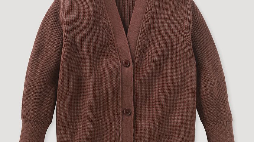 hessnatur Kinder Cardigan aus Bio-Baumwolle - braun - Größe 134/140