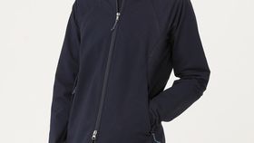hessnatur Damen-Outdoor Softshell-Jacke mit Eco-Finish - blau - Größe 34