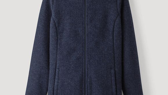 hessnatur Damen-Outdoor Wollfleece-Mantel aus Bio-Merinowolle