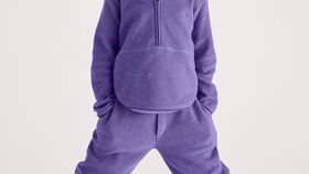 hessnatur Kinder Fleece Hose Regular aus Bio-Baumwolle - lila - Größe 110/116