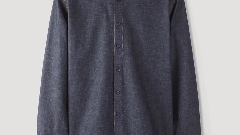 hessnatur Herren Jeanshemd Comfort Fit aus Bio-Baumwolle mit Leinen - blau - Größe 37/38