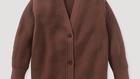 hessnatur Kinder Cardigan aus Bio-Baumwolle - braun - Größe 110/116