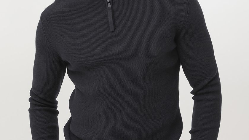 hessnatur Herren Pullover Troyer - schwarz - Größe 48