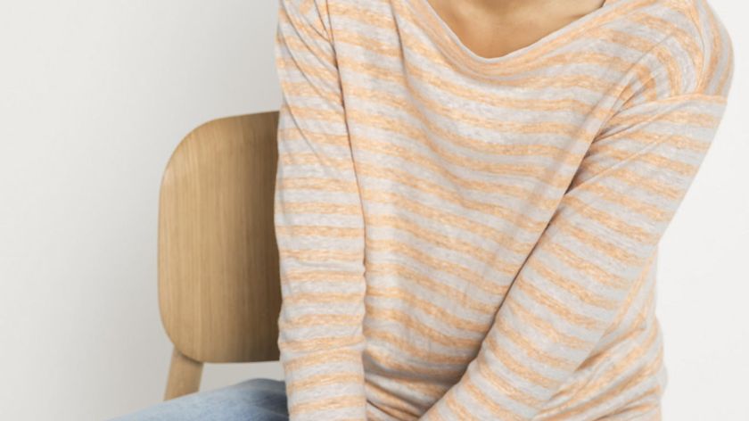 hessnatur Damen Langarmshirt aus Leinen - orange - Größe 46