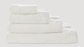 hessnatur Frottee-Handtuch feiner Streifen aus Bio-Baumwolle - weiß - Größe 30x50 cm