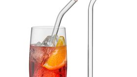 Glastrinkhalm: Glas Strohhalm gebogen - für kalte & heiße Getränke
