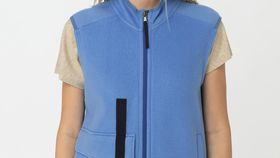 hessnatur Damen-Outdoor Softfleece Weste aus Bio-Baumwolle - blau - Größe 40