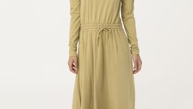hessnatur Damen Midikleid aus Bio-Baumwolle mit Bio-Schurwolle - gelb - Größe 34