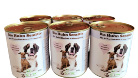 Bio Hundefutter Huhn Sensitiv mit Haferflocken 6 x 800g