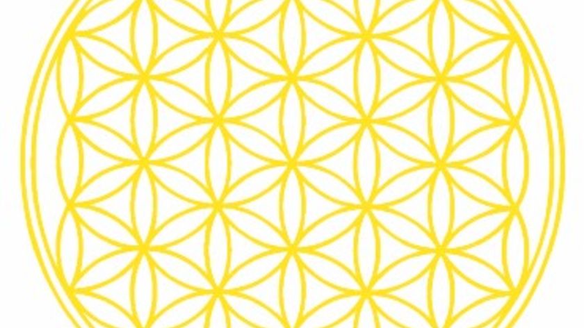 Outdoor-Aufkleber "Blume des Lebens" gelb 9,5cm