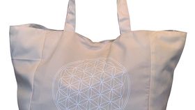 Umhängetasche "Blume des Lebens" Baumwolle/Polyester beige 48x33cm