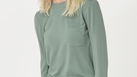 hessnatur Damen Langarm Schlafshirt aus Tencel™Modal - grün - Größe 34