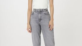 hessnatur Damen Jeans NELE High Rise Barrel Leg aus Bio-Denim - grau - Größe 31/30