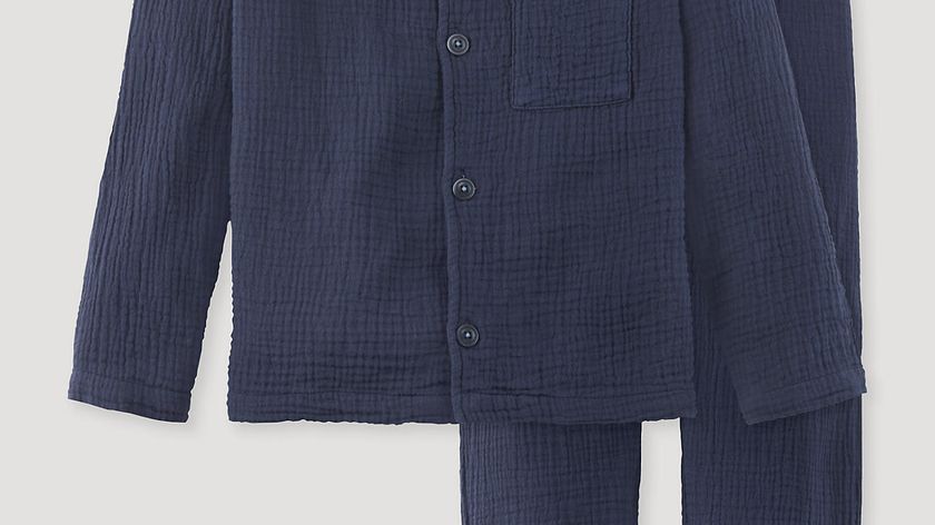 hessnatur Kinder  Musselin-Pyjama aus Bio-Baumwolle - blau - Größe 98/104
