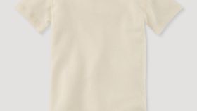 hessnatur Kinder  Kurzarmshirt aus Bio-Baumwolle mit Bio-Schurwolle und Seide - natur - Größe 134/140