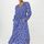 hessnatur Damen Kleid Midi Relaxed aus LENZING™ ECOVERO™ Viskose - blau - Größe 36